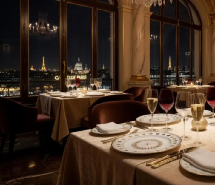 Salle de restaurant casino de luxe avec éclairages cinématographiques